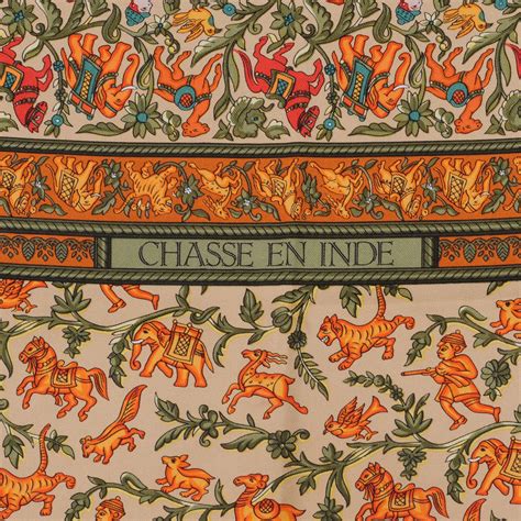 Hermes Chasse en Inde Scarf 